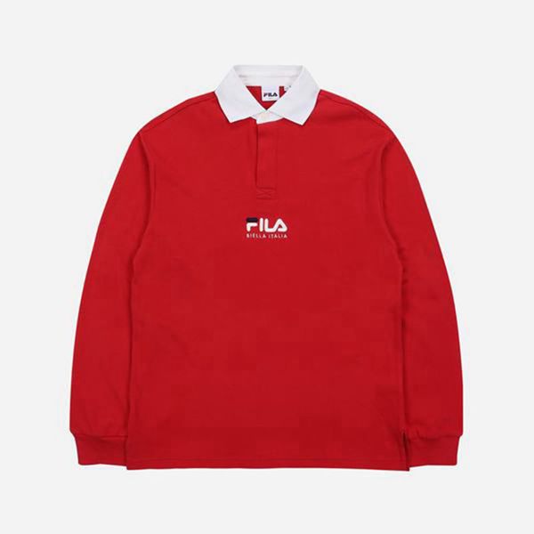 Camisas Polo Fila Mulher Vermelhas - Fila Basic Rugby L/S Portugal Lisboa,WIYF-46701